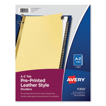 Avery® Preprinted Black Leather Tab Dividers W-gold Reinforced Edge, 25-tab, Ltr freeshipping - TVN Wholesale